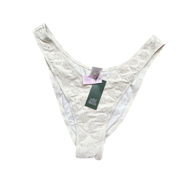 WILD FABLE ivory plus size XL/16 extra high cut very cheeky swim bikini bottom - Picture 2 of 10